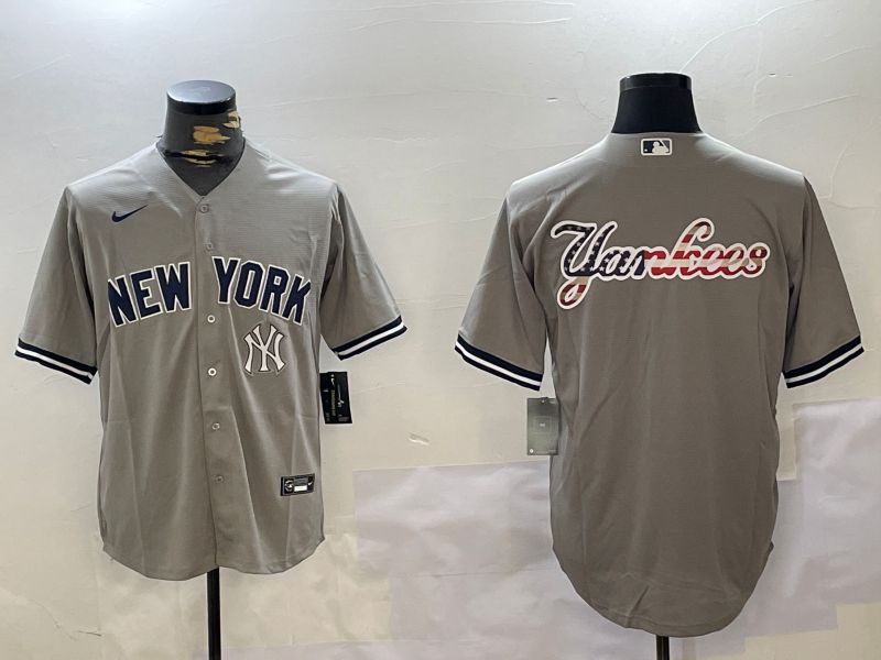 Men New York Yankees Blank Grey Game 2024 Nike MLB Jersey style 102726->new york yankees->MLB Jersey
